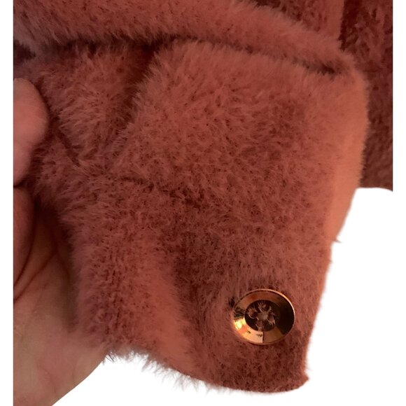 MAEVE ANTHROPOLOGIE Mauve Pink Kalista Eyelash Full-Zip Sweater Jacket Medium - Picture 8 of 8